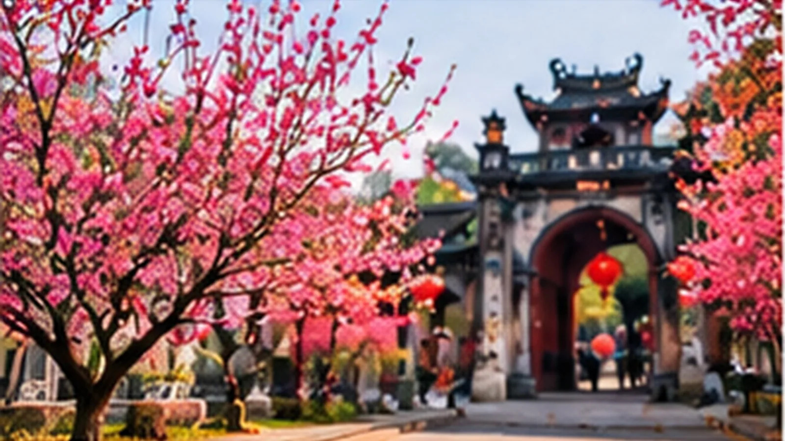 Xuân về trên phố, đào hồng gọi Tết Hà Nội